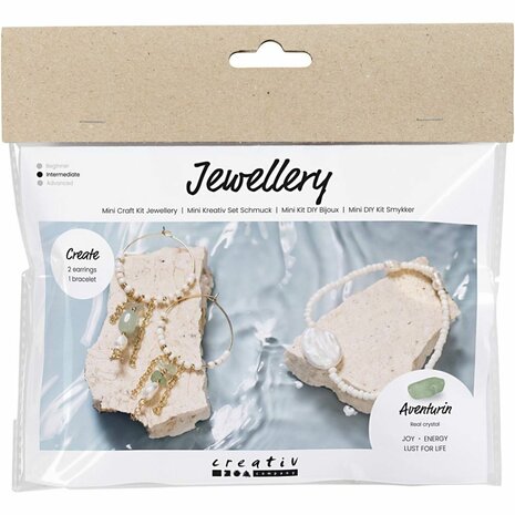 Hobbyset sieraden maken | Aventurijn armband maken | Oorbellen maken | Sieraden maken hobbypakket | Mini Creative Set Jewellery