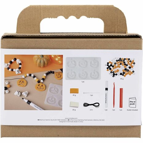 Mini Hobbyset Sieraden, Halsketting en armband, halloween kleuren, 1 doos