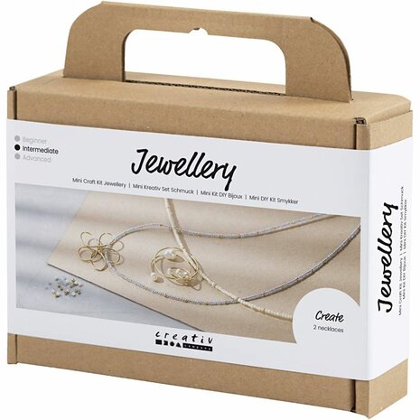 Mini Hobbyset Sieraden, Halsketting met hanger met metaaldraad, verguld, 1 doos