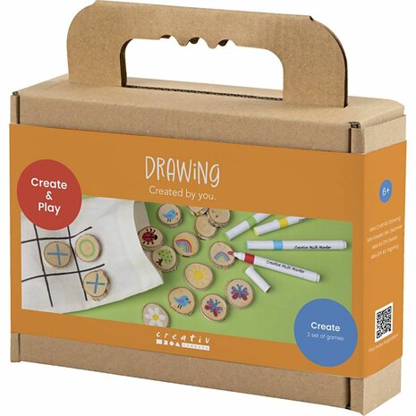 Mini Hobbyset Tekenen, Geheugenspel en drie op een rij, diverse kleuren, 1 doos