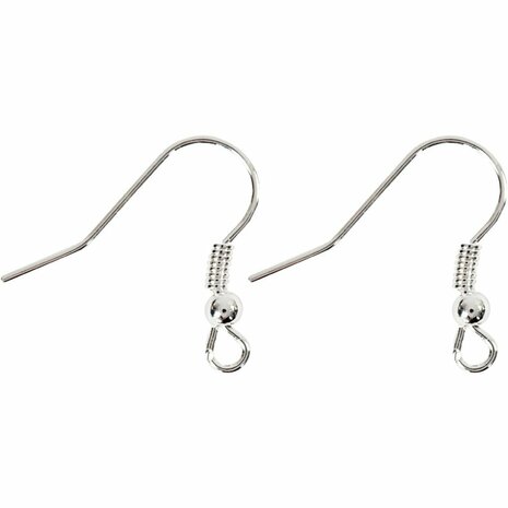 Oorbellen | DIY oorbellen maken | Oorbelhaken | Verzilverd | L 18 mm | 10 stuks