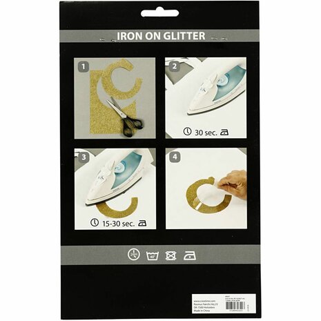 Opstrijkfolie, A5, vel 148x210 mm, glitter, zilver, 1 vel