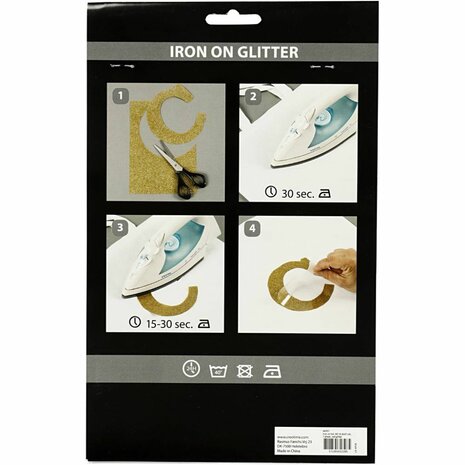 Opstrijkfolie, A5, vel 148x210 mm, glitter, rood, 1 vel