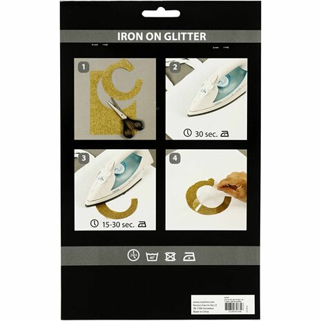 Opstrijkfolie, A5, vel 148x210 mm, glitter, lichtblauw, 1 vel