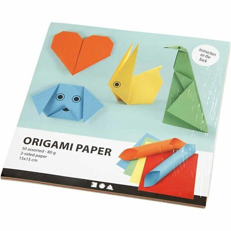 Origamipapier, afm 15x15 cm, 80 gr, 5x10 vel/ 1 doos