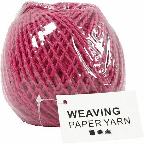 Papier garen, dikte 2,5-3 mm, roze, 150 gr, 40 m/ 1 bol