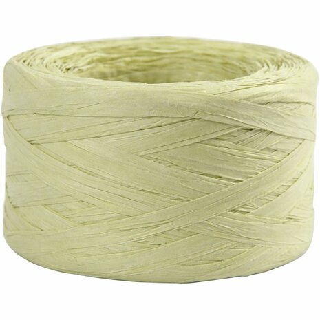 Papier Raffia Garen, B: 7-8 mm, lichtgroen, 100 m/ 1 rol