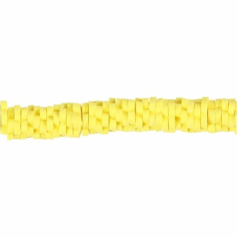 Klei kralen | Polymeer kralen bloemvorm | Platte rijgkralen | Geel | &Oslash; 5-6 mm | Gat 2 mm | 145 stuks