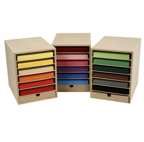 Papier Opslag Unit A4 - Opbergkast Voor Papier - Paper Storage - Document Organizer - MDF - Met Planken & Lade - H31,5 x D3