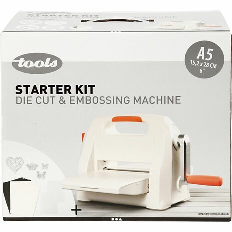 Stans- en embossingmachine Starterset A5 | Stansmachine | Embossingmachine | Snijmallen & embossingfolders | 1 set
