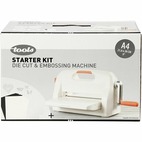 Stans- en embossingmachine Starterset A4 | Stansmachine | Embossingmachine | Snijmallen & embossingfolders | 1 set