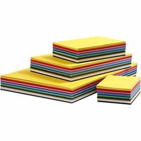 Gekleurd karton, A3+A4+A5+A6 , gr, diverse kleuren, 1500div vellen - Materialen