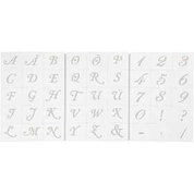 Letters en cijfers sjabloon, H: 20-30 mm, A5, 148x210 mm, 3 vel/ 1 doos