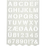 Sjabloon, letters en cijfers, H: 25 mm, 21x29 cm, 1 stuk