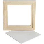 Canvas Paneel met Lijst, wit, afm 15,2x15,2 cm, 1 stuk