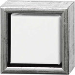 ArtistLine Canvas met lijst, antiek zilver, wit, D: 3 cm, afm 14x14 cm, 1 stuk