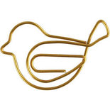 Clips, goud, vogel, afm 32x40 mm, 6 stuk/ 1 doos