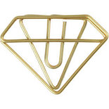 Clips, goud, diamant, H: 25 mm, B: 35 mm, 6 stuk/ 1 doos