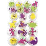 Foam stempels met handvat, d: 4-6 cm, 20 stuk/ 1 doos