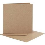Kaarten en enveloppen, afmeting kaart 12,5x12,5 cm, afmeting envelop 13,5x13,5 cm, 10 set/ 1 doos