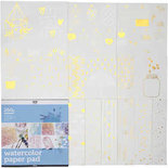 Kleurboek met aquarelpapier, wit, afm 30,5x30,5 cm, 12 vel/ 1 stuk