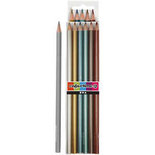 Colortime kleurpotloden, metallic kleuren, L: 17,45 cm, vulling 3 mm, 6 stuk/ 1 doos