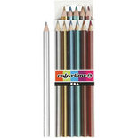 Colortime kleurpotloden, vulling: 4 mm, metallic kleuren, 6stuks