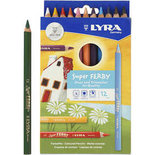 Super Ferby 1 Kleurpotloden, l: 18 cm, vulling: 6,25 mm, diverse kleuren, 12stuks