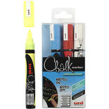 Chalk Marker, lijndikte: 1,8-2,5 mm, blauw, geel, wit, rood, 4stuks