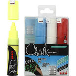 Chalk Marker, lijndikte: 8 mm, diverse kleuren, 4stuks