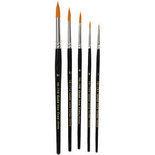 Gold Line penselen, afm 1+4+8+12+18, L: 17-19 cm, B: 1-7 mm, rond, 5 stuk/ 1 doos
