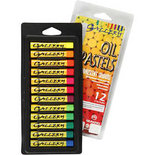 Gallery Oliepastel, neon kleuren, L: 7 cm, dikte 11 mm, 12 stuk/ 1 doos