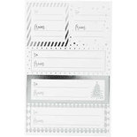 Stickers, zilver, wit, 9x14 cm, afm 42x39+84x29 mm, 4 vel/ 1 doos
