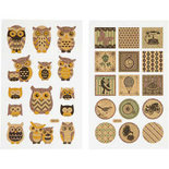 Stickers, vel 10x16 cm, uilen en nostalgie, 4vellen