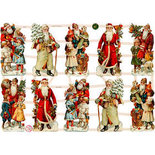Vintage plaatjes, vel 16,5x23,5 cm, Kerst muziek, 3vellen