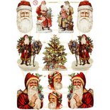Vintage plaatjes, vel 16,5x23,5 cm, , Kerst, 3vellen