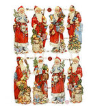 Vintage plaatjes, vel 16,5x23,5 cm, , Kerstman, 3vellen