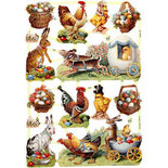 Vintage plaatjes, vel 16,5x23,5 cm, , Pasen, 3vellen