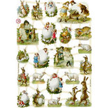 Vintage plaatjes, vel 16,5x23,5 cm, Pasen, 3vellen