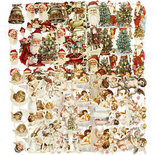 Vintage plaatjes, vel 16,5x23,5 cm, Kerst, 30div vellen