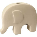 Spaarolifant, wit, H: 14 cm, L: 16,7 cm, 8 stuk/ 1 karton