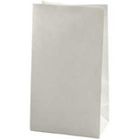 Papieren zakken, wit, H: 27 cm, afm 9x15 cm, 46 gr, 100 stuk/ 1 doos
