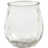 Glazen kandelaar, H: 10,5 cm, d: 9,5 cm, gatgrootte 7,3 cm, 6 stuk/ 1 karton