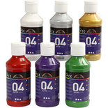 A-Color acrylverf, kleuren assorti, 04 - glitter, 6x120ml