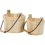 Emmer met hengsel, afm 14x11 cm, afm 16x17 cm, Keizerin boom, 2stuks