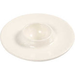 Eierdop, wit, d: 9,8 cm, gatgrootte 3,9 cm, 12 stuk/ 1 karton