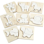 Puzzel, afm 15x15 cm, dikte 19 mm, triplex, 8stuks