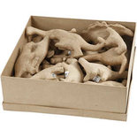 Dinosaurussen - Home deco - Dinosaurussen - Papier-Maché - diverse kleuren - 9-12,5cm - Creotime - 21 Stuks