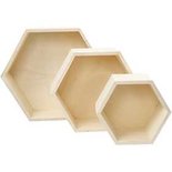 Showdozen, hexagonaal, H: 14,8+19+24,2 cm, D: 10 cm, 3 stuk/ 1 set