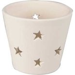 Waxinelichthouder, wit, H: 6,5 cm, d 7 cm, 12 stuk/ 1 karton